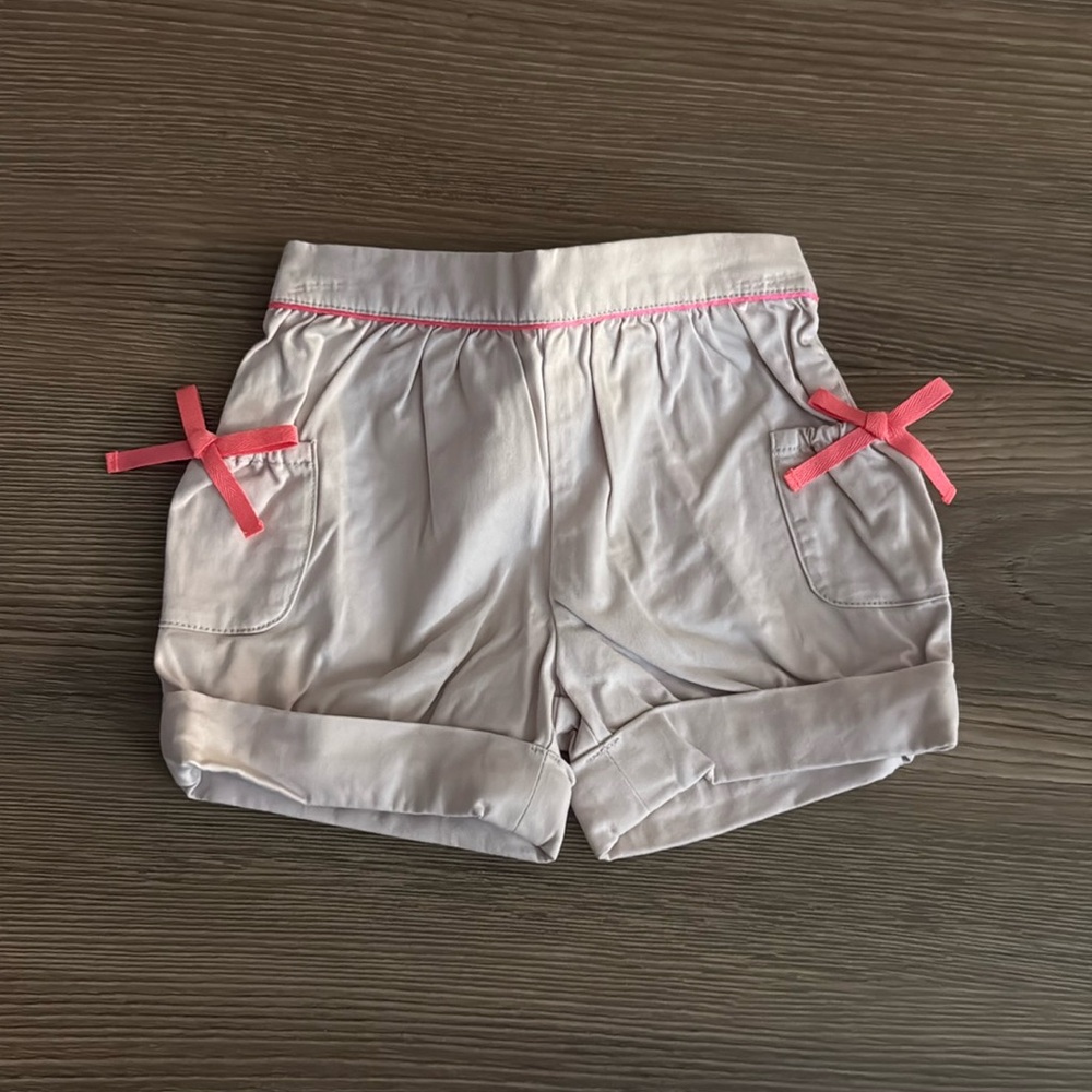 Jacadi pink 6 months baby shorts with bows